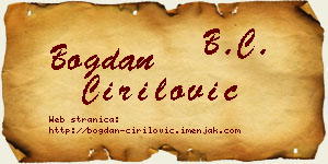 Bogdan Ćirilović vizit kartica